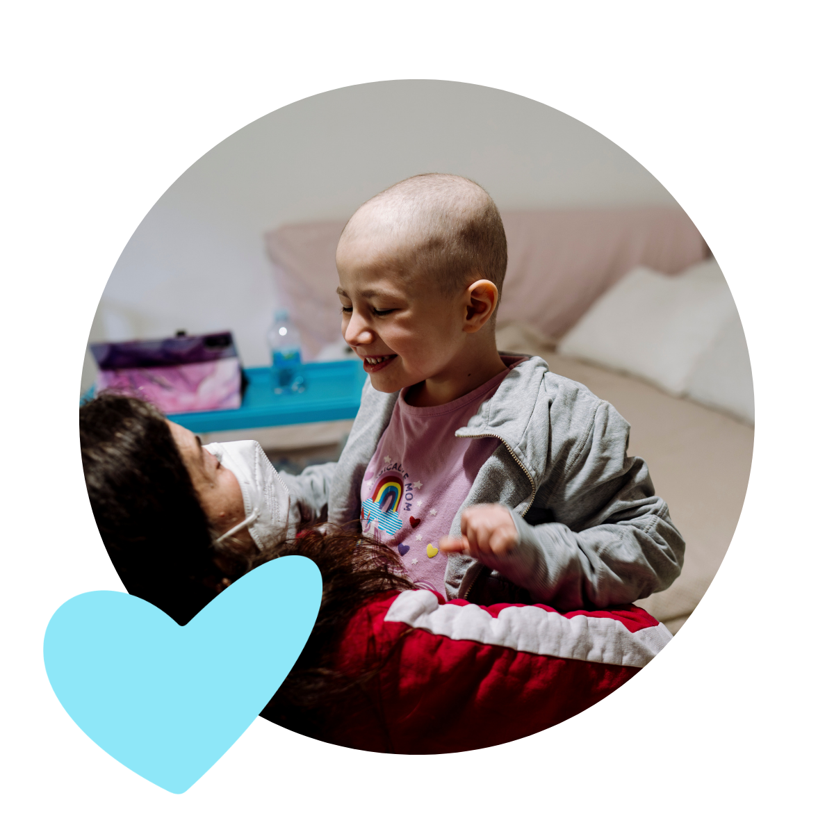 Mum and child smiling at each other